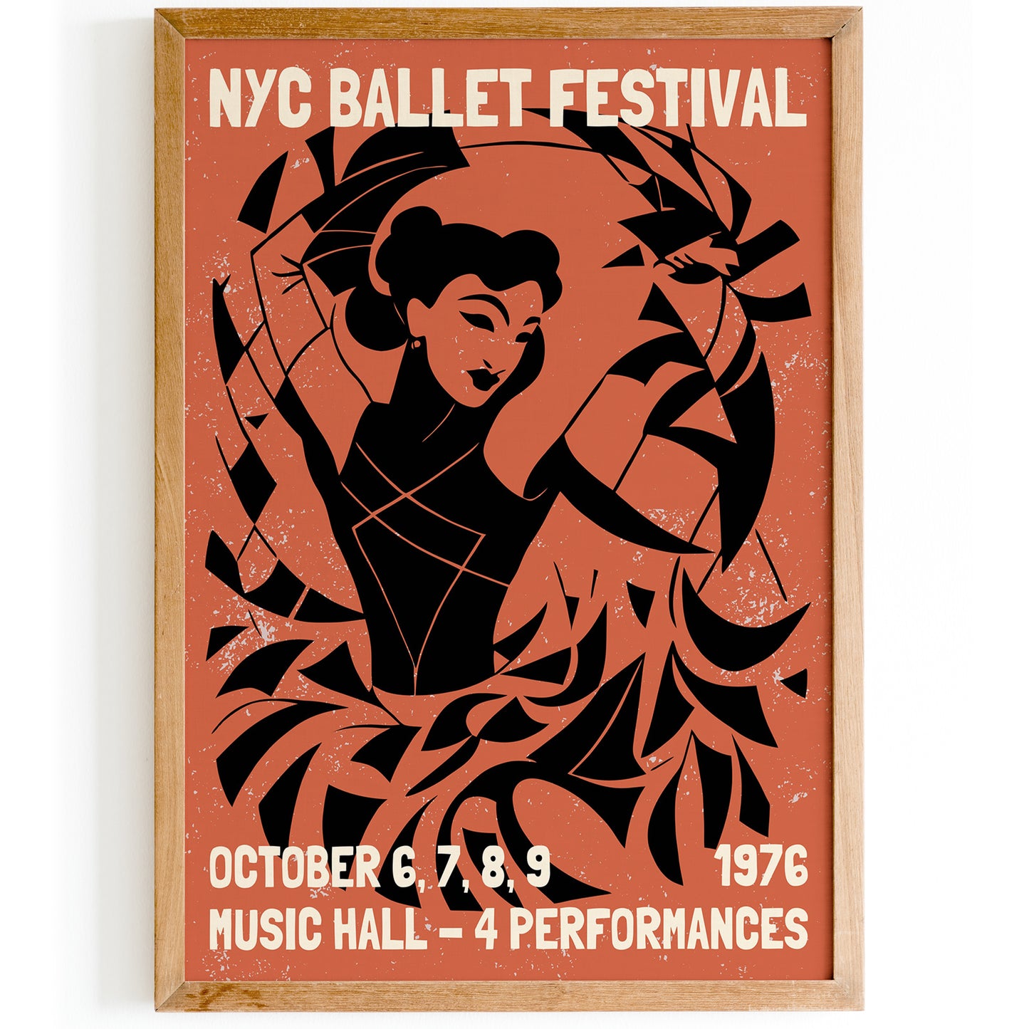 NYC Ballet Festival Retro Ballerina Print