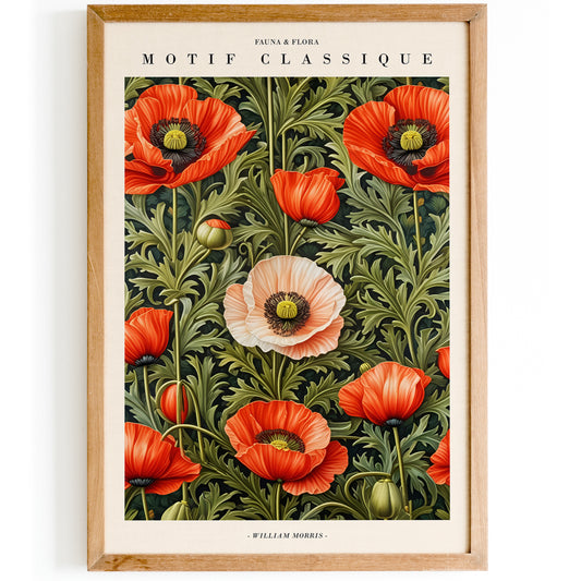 William Morris Poppy Garden Poster