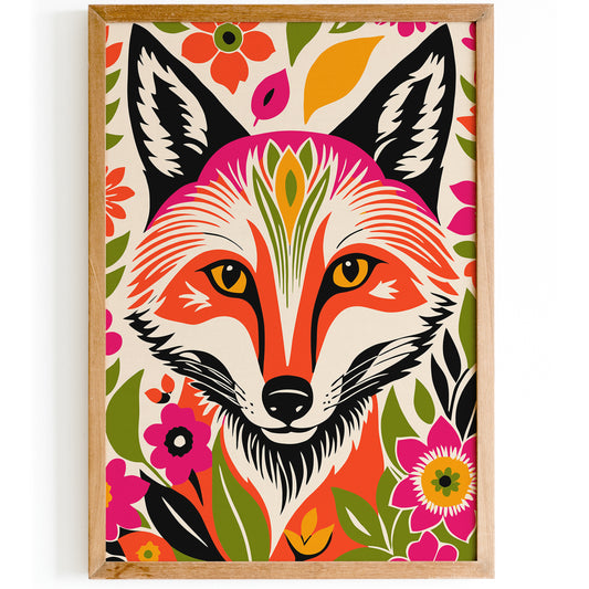 Colorful Bohemian Fox Art Print