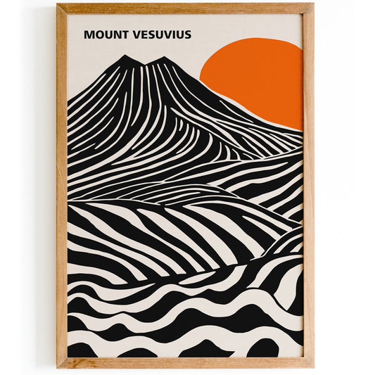 Mount Vesuvius Modern Travel Print