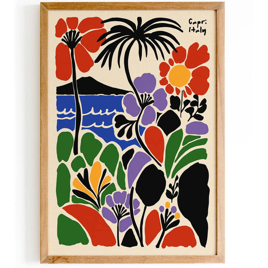 Capri Italy Tropical Travel Print