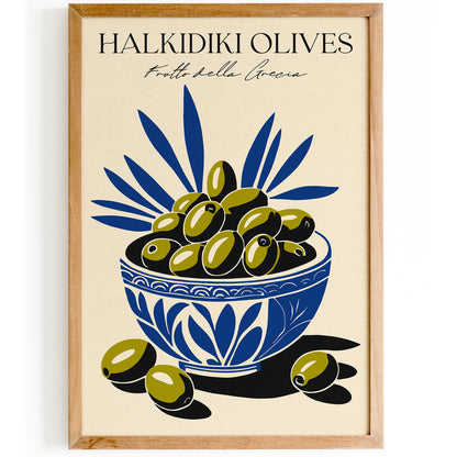 Halkidiki Olives Greece Kitchen Art Print