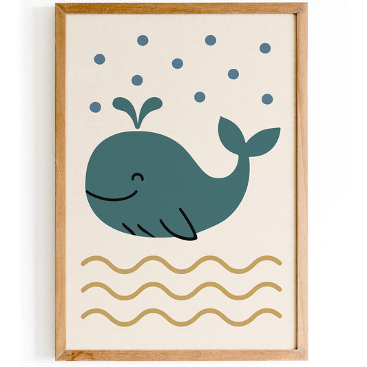 Whale Nursery Poster - Kids Room Decor