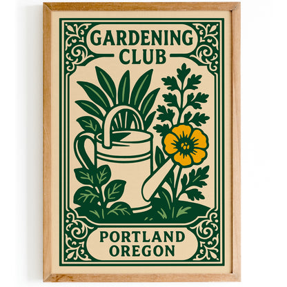 Portland Oregon Gardening Club Poster