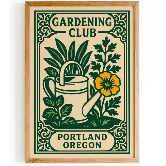 Portland Oregon Gardening Club Poster