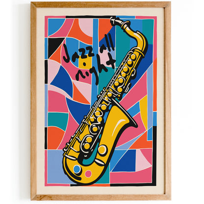 Jazz all Night Colorful Poster