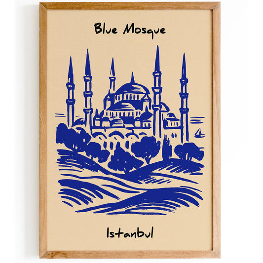 Blue Mosque Poster - Istanbul Travel Wall Art