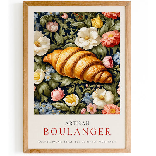 French Croissant Boulanger Wall Art Decor