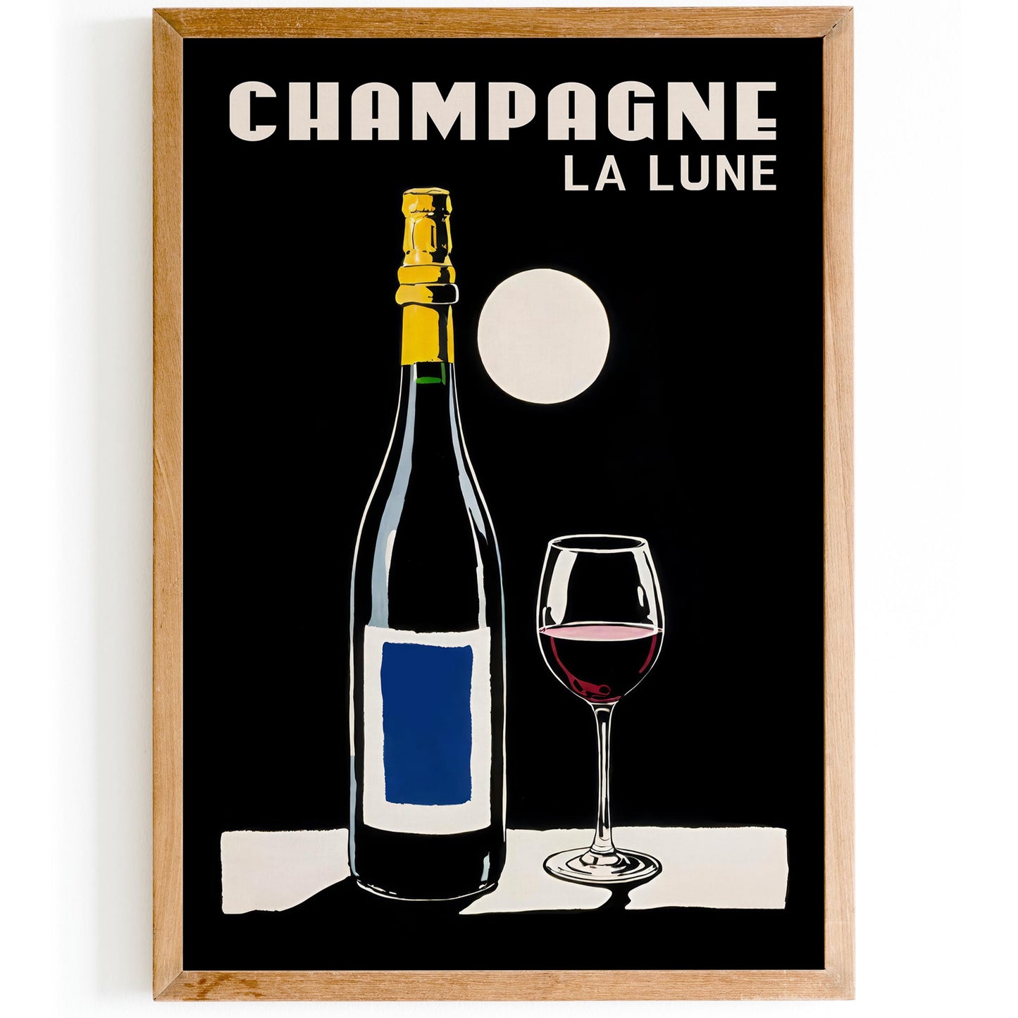 Champagne La Lune Moonlight Art Print
