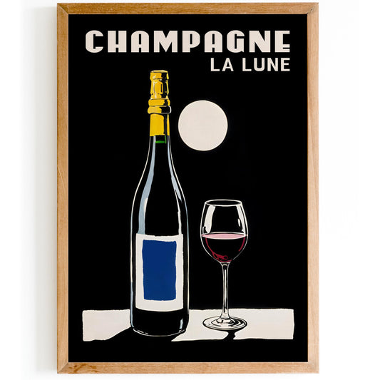 Champagne La Lune Moonlight Art Print