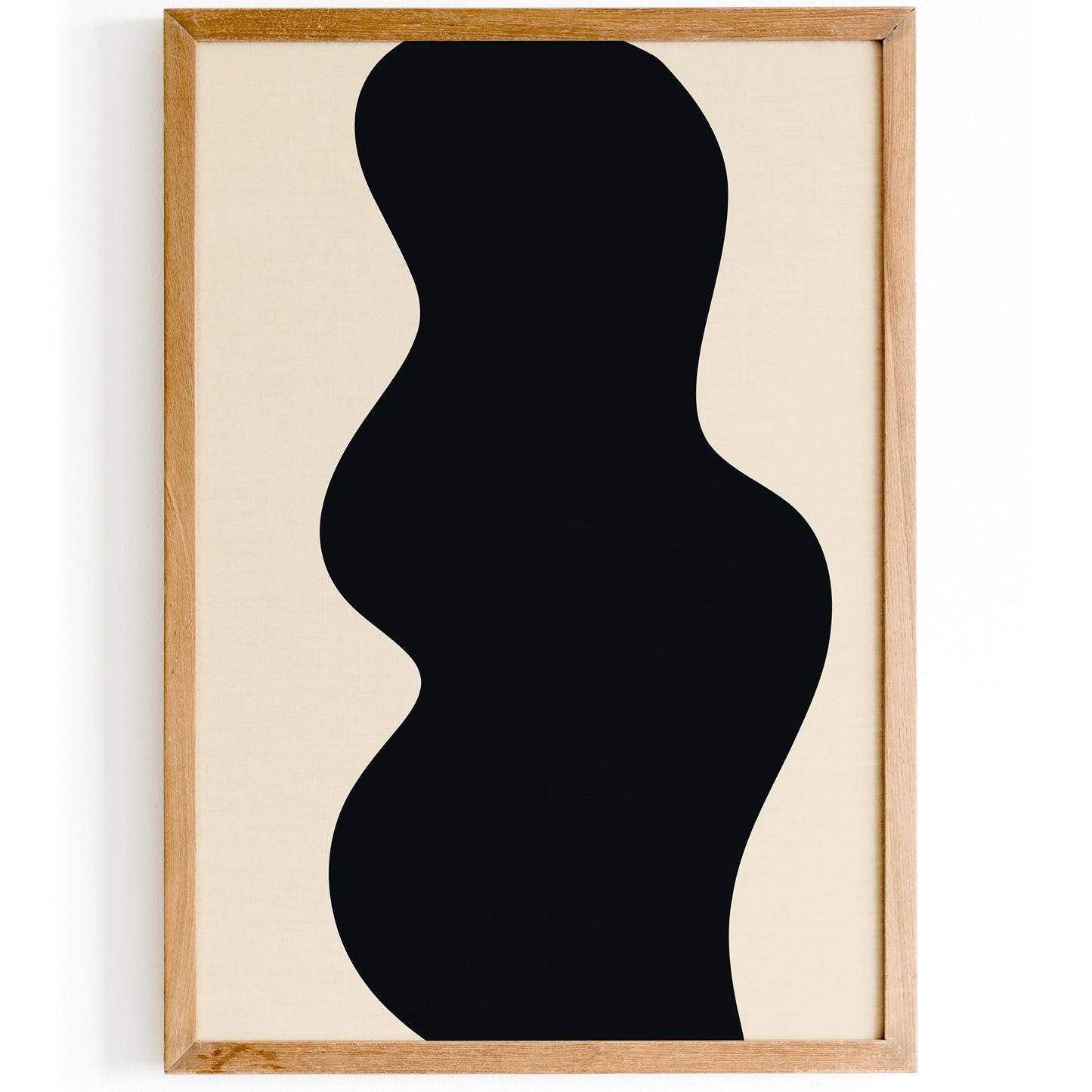 Modern Abstract Black Wavy Shape Poster Print 2026
