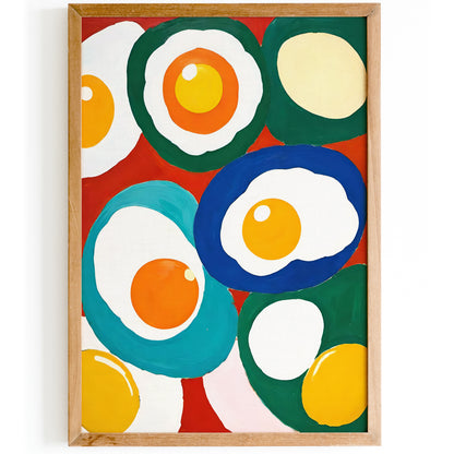 Colorful Fried Eggs Painting Art Print