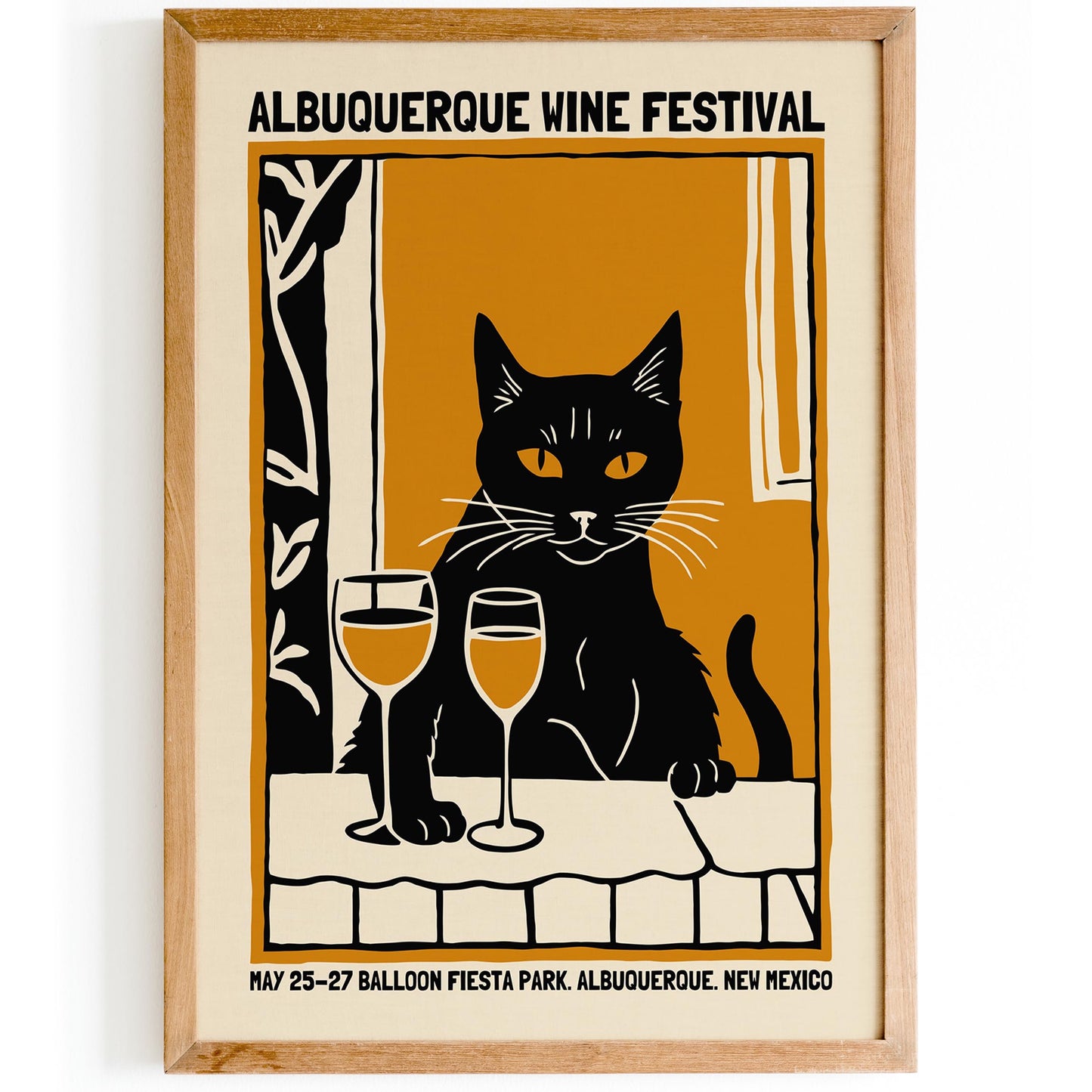 Wine Cat Poster Print