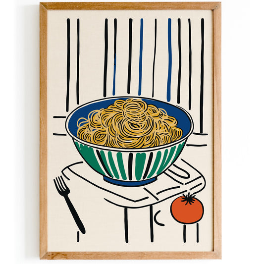 Modern Spaghetti Bowl Kitchen Poster Print