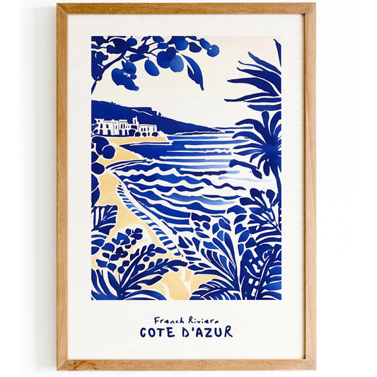 Vintage Cote D’Azur Beach Travel Poster