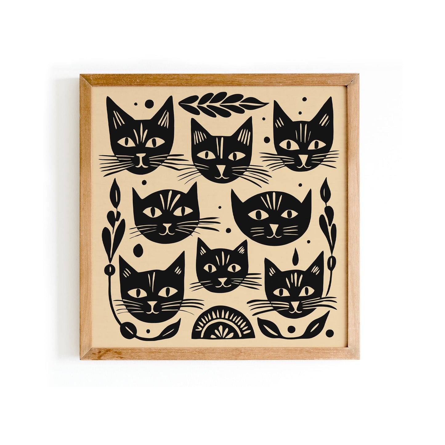 Black Cats Poster - Square Animal Wall Art Print