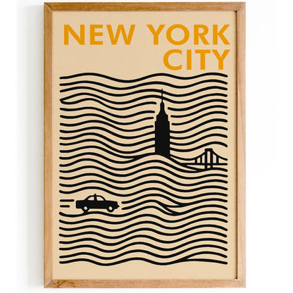 Modern New York City Poster - Minimalist Travel Print