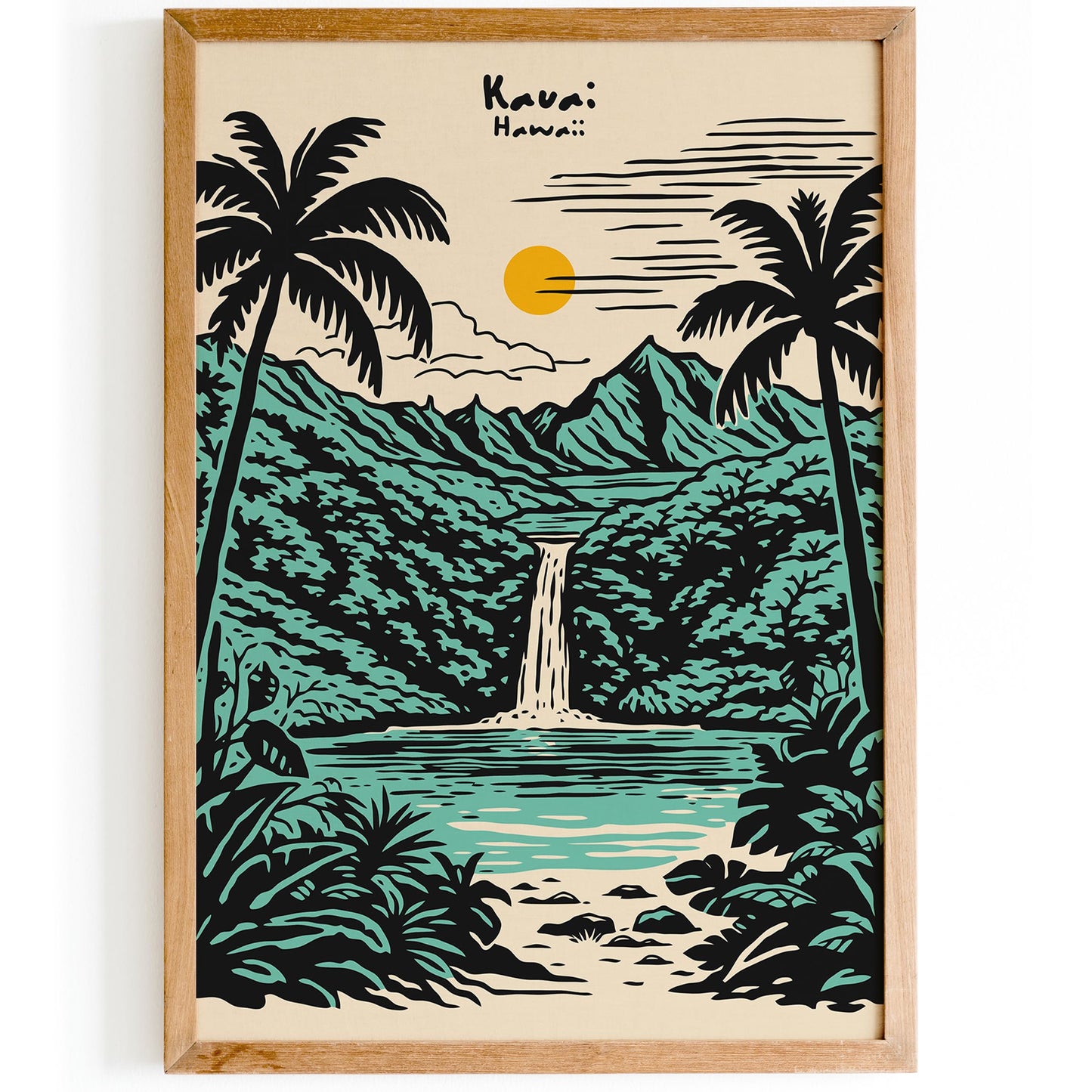 Kauai Hawaii Poster – Tropical Landscape Wall Art