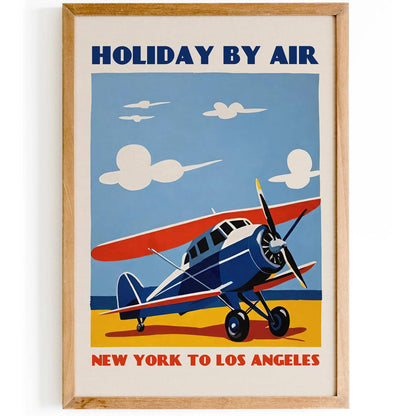 Holiday By Air - Vintage Airline Poster