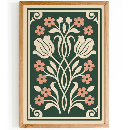 Art Nouveau Floral Wall Art Print