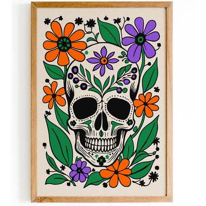 Santa Muerte 2024 Halloween Skull Art Print