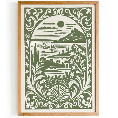 Green Italian Landscape Art Print