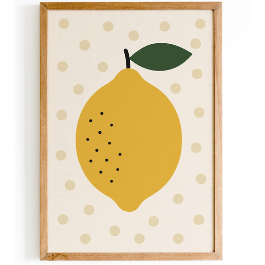 Big Lemon Scandinavian Minimalist Kitchen Wall Art Print
