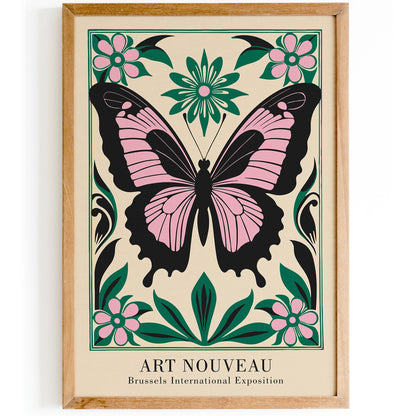 Art Nouveau Butterfly Vintage Art Print