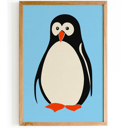 Little Penguin Blue Art Print