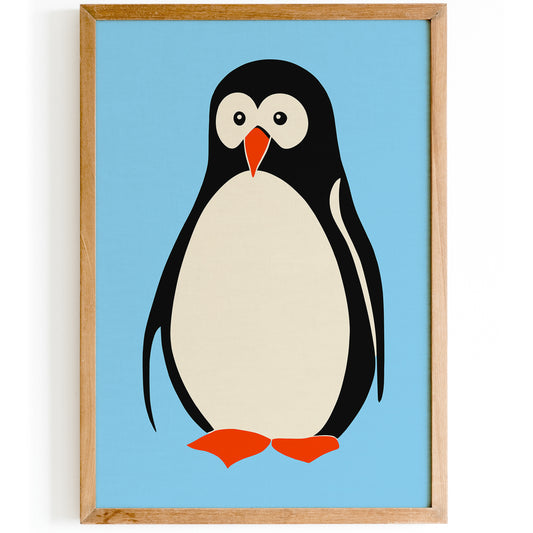 Little Penguin Blue Art Print