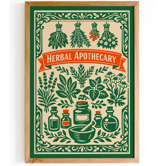 Herbal Apothecary Vintage Art Poster