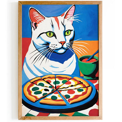 Cat Pizza Lover Kitchen Art Print - HypeSheriff