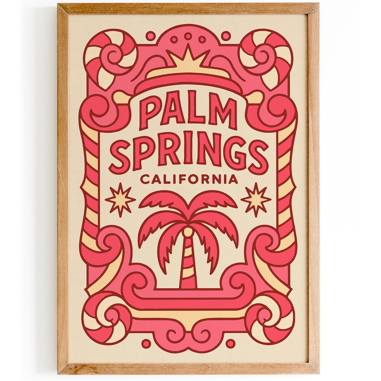 Palm Springs California Funhouse Style Poster