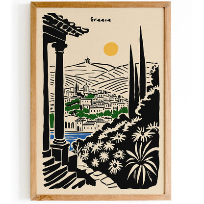 Greece Landscape Travel Poster