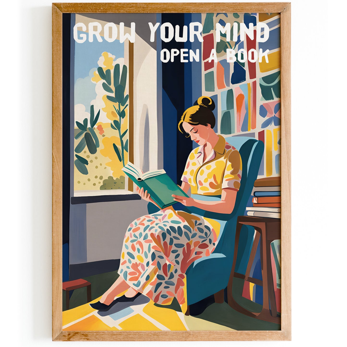 Grow Your Mind Open a Book Poster