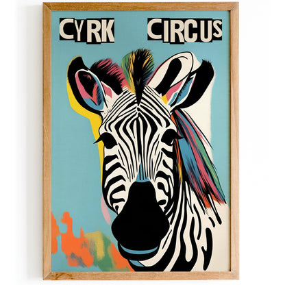 Cyrk Circus Zebra Retro Art Print