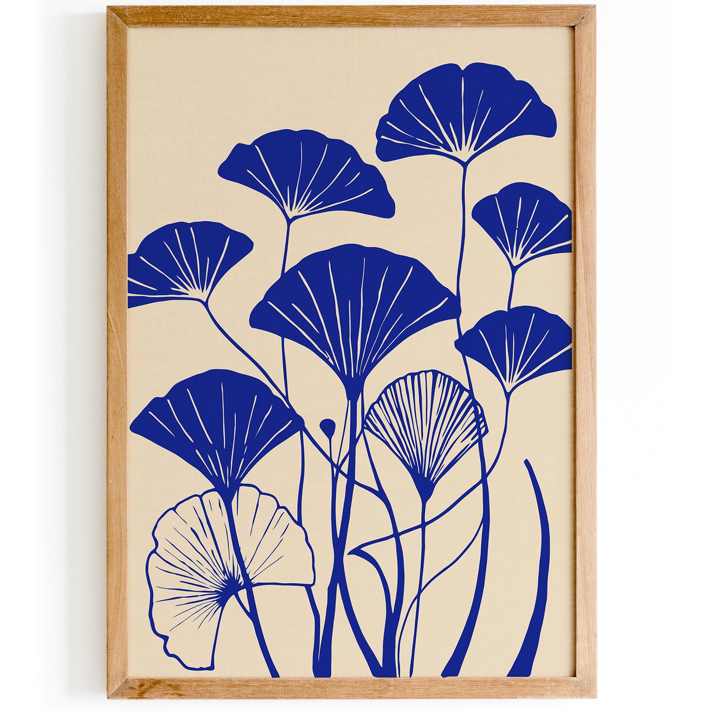 Blue Ginkgo Biloba Art Print 2024