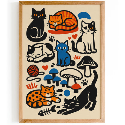 Funny Cat Wall Art Print