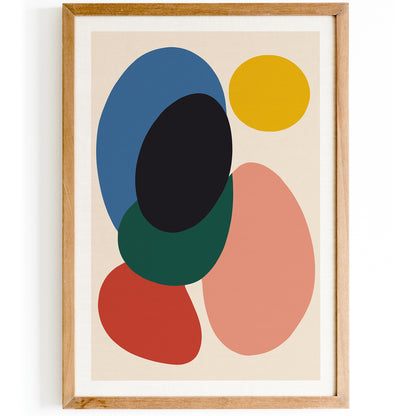 Mid Century Modern Colorful Spots Poster