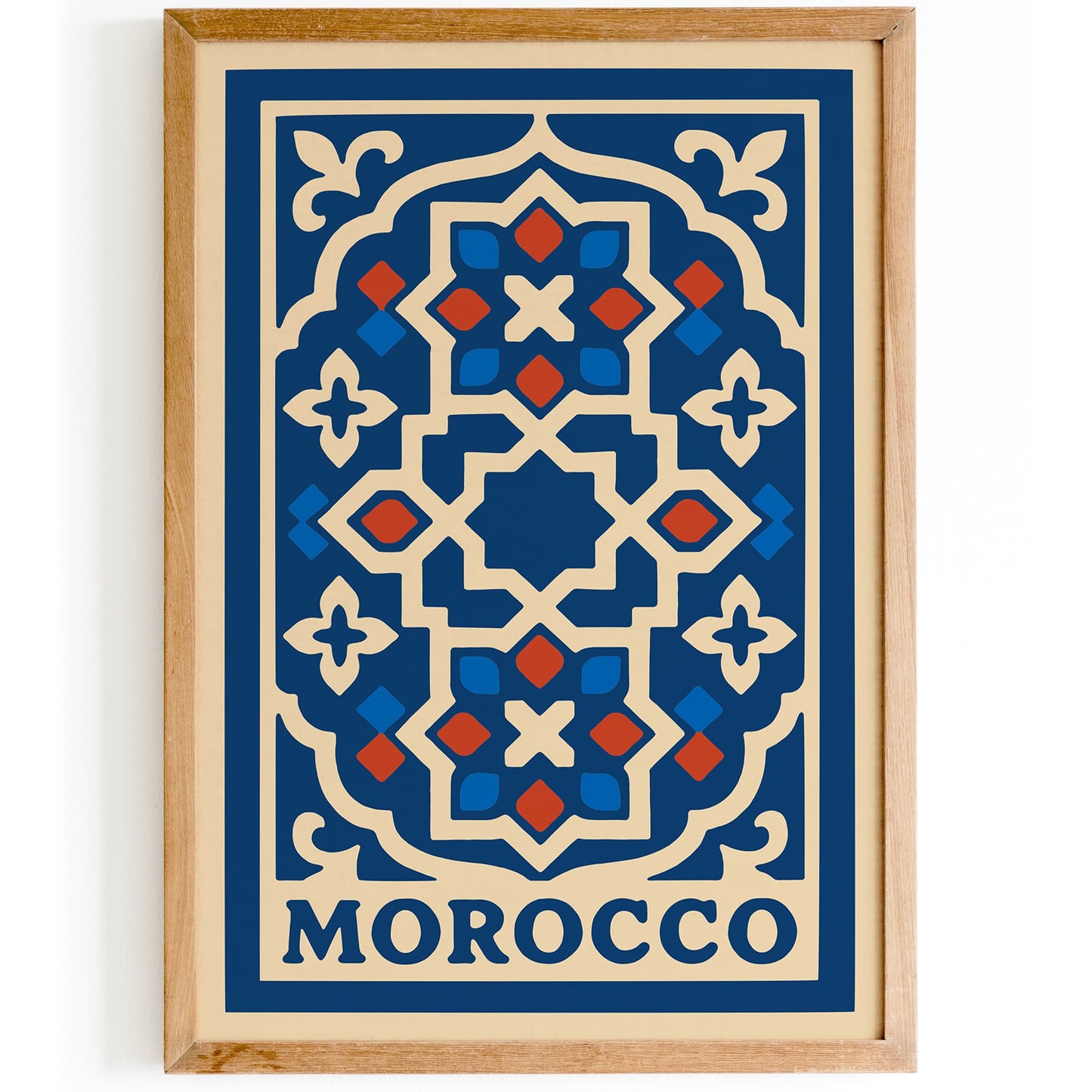 Morocco Blue Ornamental Pattern Poster