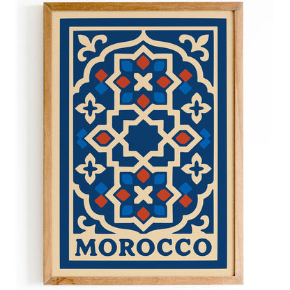 Morocco Blue Ornamental Pattern Poster