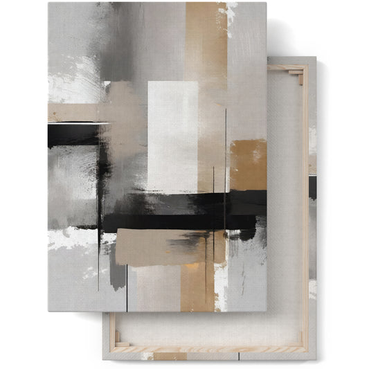 Gray and Beige Abstract Canvas Print