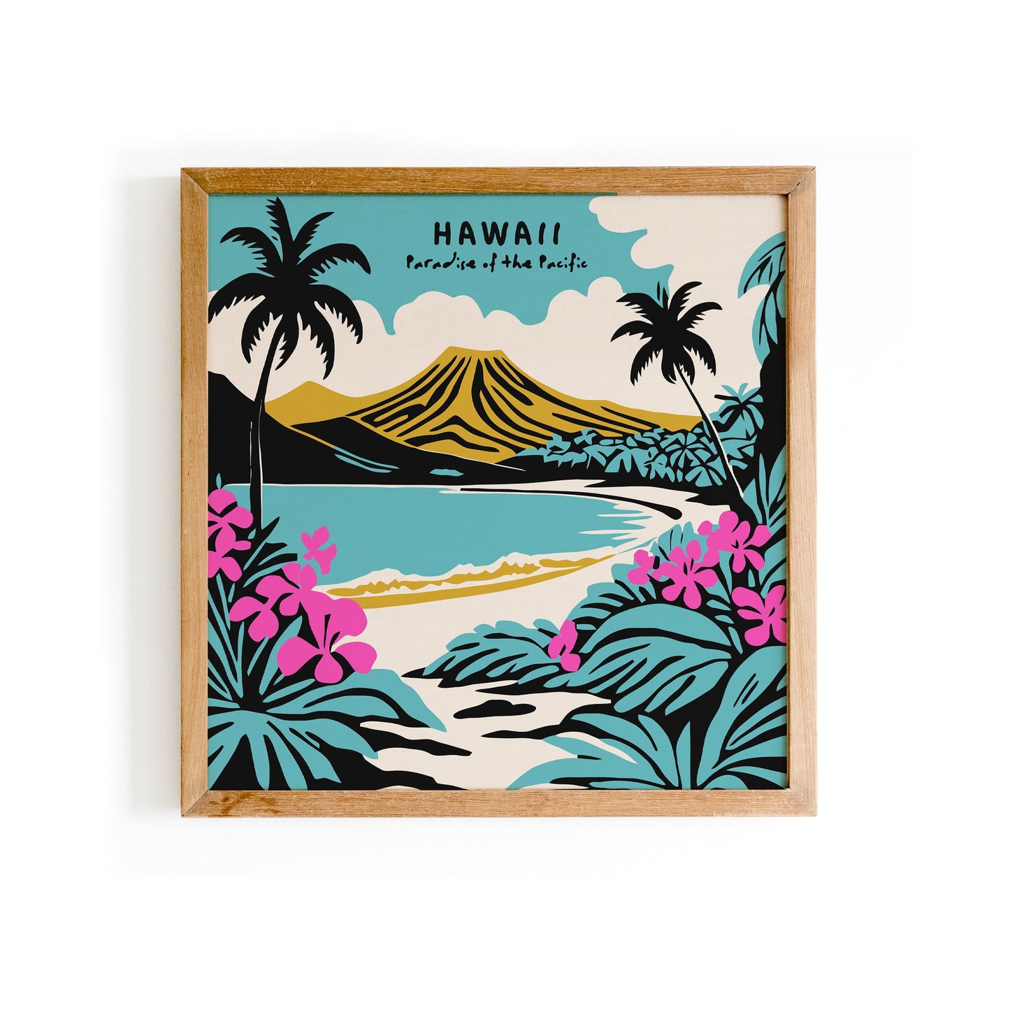 Hawaii Tropical Travel Square Print