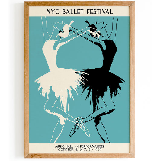 NYC Ballet Festival Blue Poster