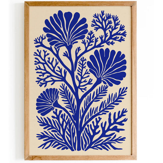 La Corail Blue & Indigo Art Print – Modern Wall Decor