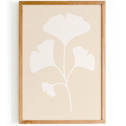 Soft Ginkgo Leaf Poster – Modern Minimalist Wall Art