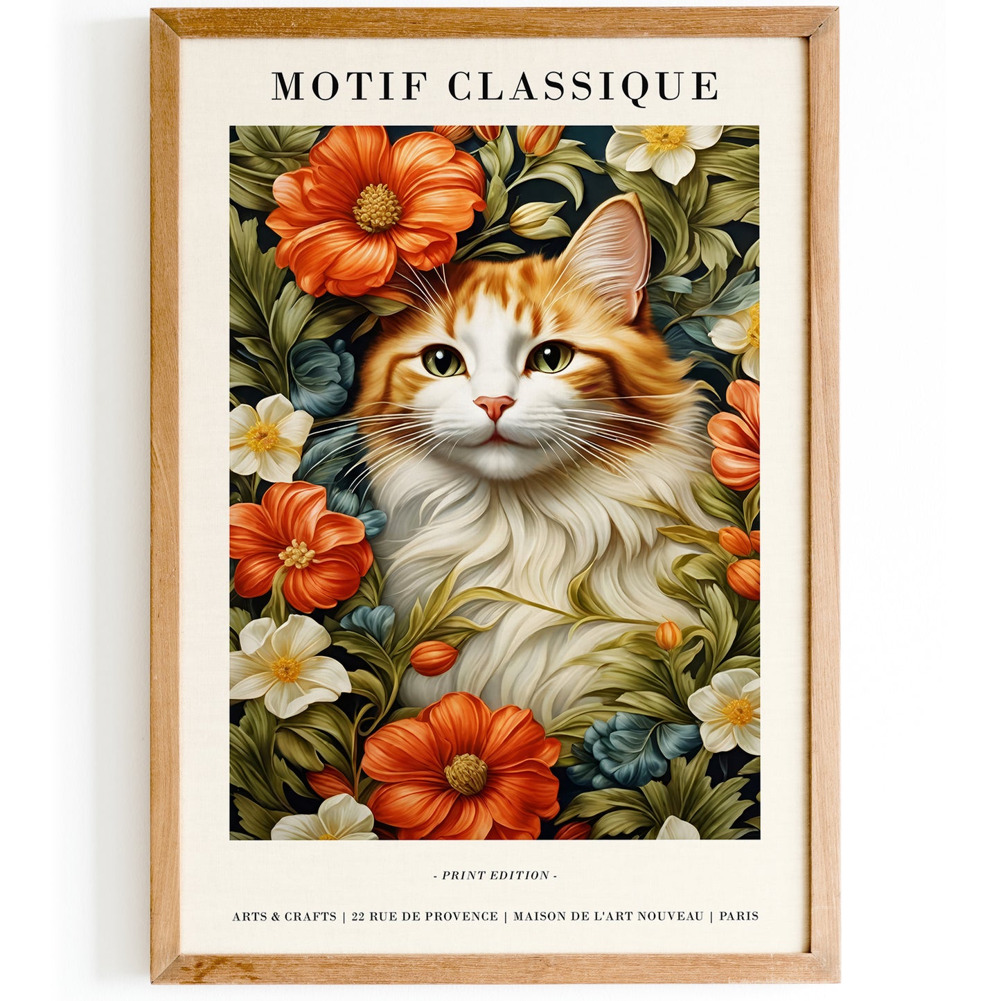 Art Nouveau Style Cat Wall Art