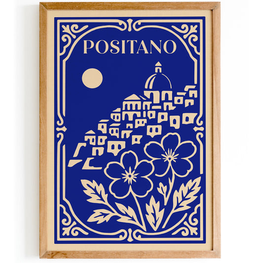 Positano Blue Landscape Poster