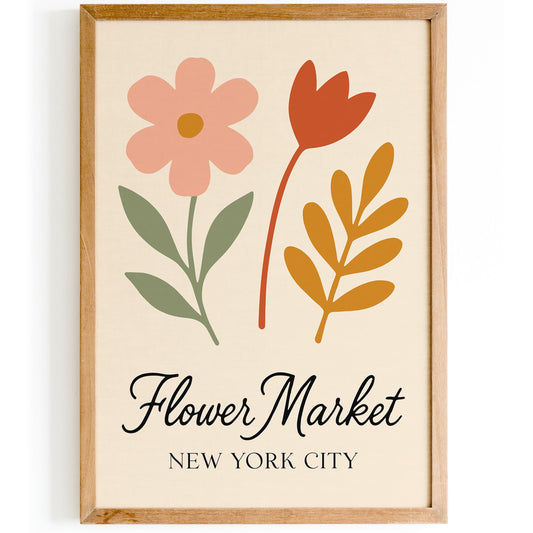 Flower Market NYC Poster - Aesthetic Wall Art Print