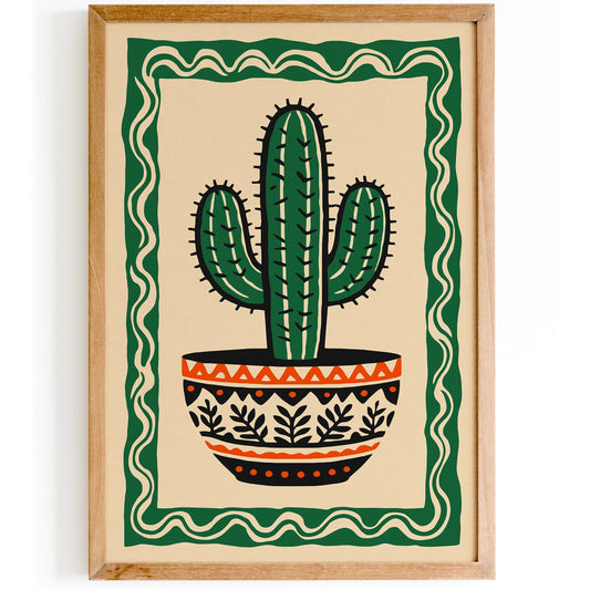 Cacti Mexican Style Plant Poster